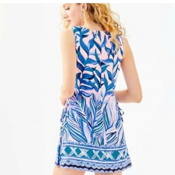 NWOT Lilly Pulitzer Donna Printed Romper Pink Tropics Tint Heat Wave Engineered - Picture 2 of 6